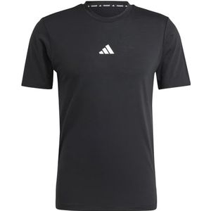 adidas T-shirt d'entraînement avec logo pour homme, L noir/blanc