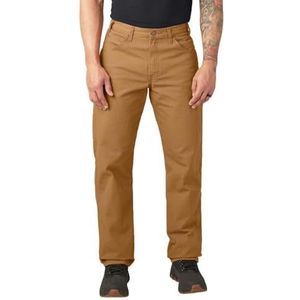 Dickies Twill-broek, rekbaar, vooraan, nauwsluitende pasvorm, herenjeans, eendenbruin, 38 W/34 l, eendenbruin
