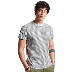 Superdry Vle Stripe tee T-shirt pour homme, Glacier Grey Marl/Asphalt Grit, M