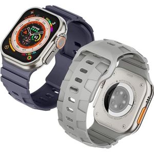 2 stuks ultra brede bandjes compatibel met Apple Watch 49 mm, 45 mm, 44 mm, 42 mm, siliconen sport armband voor Apple Watch Ultra, SE, Series 8, 7, 6, 5, 4, 3
