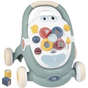 Smoby Toys Little Smoby 3-in-1 jaar leerwagen met racewagen, activiteitenbord en kinderwagen voor baby's en peuters vanaf 12 maanden