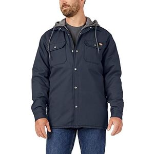 dickies Fleece Hooded Duck Shirt Jacket With Hydroshield Outdoor Utility Werkkleding Heren, Donker Navy Blauw