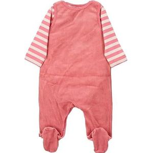 Sterntaler GOTS Nicki Emmi rompertje voor babymeisjes, romper met jersey gestreept en ezel, roze, 56, Roze