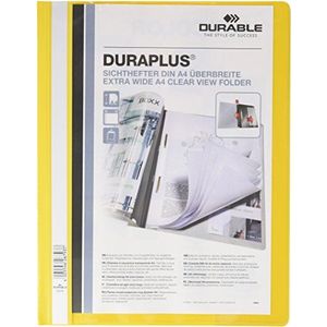 Durable 257904 Duraplus presentatiemap met lamellen, personaliseerbaar, A4+, geel, 25 stuks