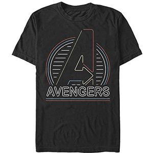 Marvel Unisex Classic Neon Avengers, T-shirt met korte mouwen, zwart, M, SCHWARZ