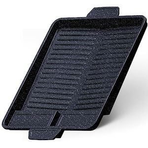 Grillplaat Verhoger Gasfornuis Non-stick Grill Pan Camping Fornuis Plancha voor BBQ Camping en Gasbarbecue Accessoires voor Camping Kooktoestel, Grillverhoging 37x26cm