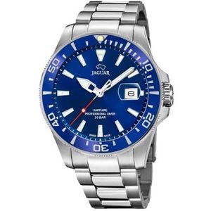 JAGUAR J860/C Executive Collection Watch 43,5 mm, blauw met stalen riem voor mannen, één maat, armband, Eén maat., Armband