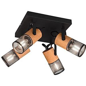 Trio Leuchten Tosh 804300432 plafondlamp metaal mat zwart met 4 x E14