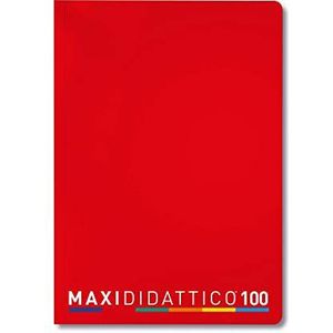5 schriften Maxi leerboek, rood, gestreept A