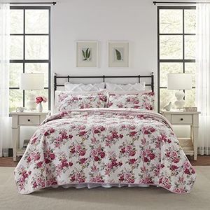 Laura Ashley Lidia Coton beddengoed voor eenpersoonsbed, katoen, roze, full/queen