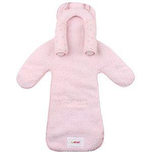 Minene Babyzitje babyzitje babynest met voering Kinderzitje en hoofdsteun (baby roze)