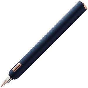 LAMY Dialog cc 081 elegante vulpen met mat donkerblauw gelakte afwerking met draaibaar en volledig intrekbaar mechanisme, gedeeltelijk platina 14 karaat - roségouden veer - veerkracht EF