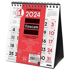 Finocam - Kalender 2024 Bureauneutraal Grote Nummers Januari 2024 - December 2024 (12 maanden) Frans