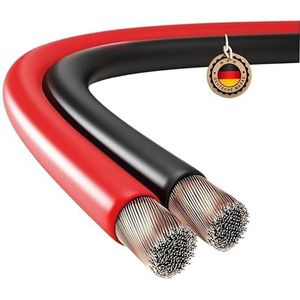 ETEC, 20 meter luidsprekerkabel, CCA-luidsprekerkabel, kabeldoorsnede 2 x 0,75 mm², rood/zwart