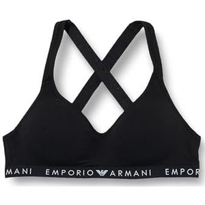 Emporio Armani Iconic Logoband Padded Bralette Bra Femme, Noir, L