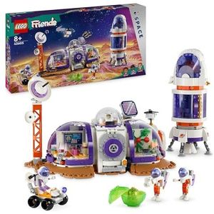LEGO 42605 Friends Het Martiaanse ruimtestation en de raket, speelgoed op de ruimte met shuttle en 4 astronautenfiguren