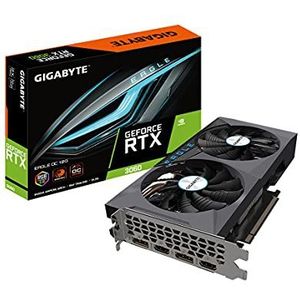 GIGABYTE GeForce RTX 3060 Eagle OC 12G (REV2.0), 2 Windforce ventilatoren, 12 GB 192 bit GDDR6, GV-N3060EAGLE OC-12GD REV2.0 videokaart