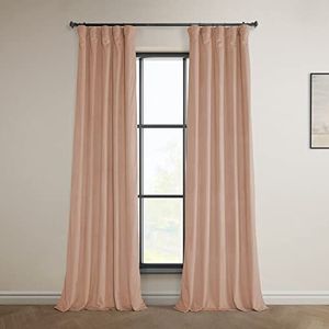 HPD Half Price Drapes Heritage VPYC-198601-108 gordijnen, fluweel, voor woonkamer, 50 x 108 cm, 1 paneel, perzikbloesem