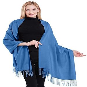 CJ Apparel Pashmina-sjaal, effen, voor pashmina-sjaals en seconden, 60 + kleuren, Blauw