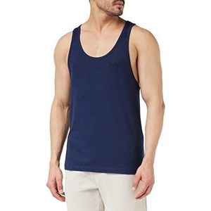 Emporio Armani Heren Superfine Linen Blend Tank Heren, Marineblauw, S, Navy Blauw