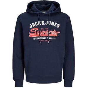 Jack & Jones JJELOGO Hoodie 2 COL 24/25 NOOS, Sky Captain, L, Sky-kapitein