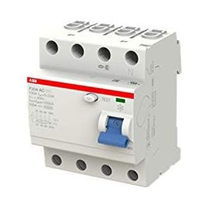 ABB F204AC-100/0.03 4-polige reststroom, RCD, stroom 100 A, stroom 25 A, 30 mA (2CSF204001R1900)