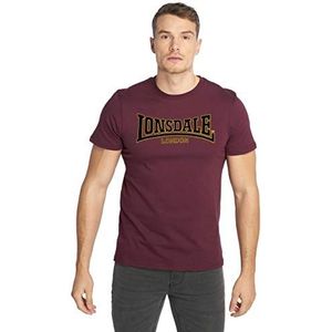 Lonsdale London Classic heren T-shirt slim fit, Rood (Bordeaux)