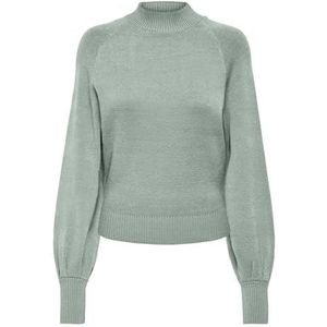 ONLY Onlfrida Life Ls Highneck Cc Knt Gebreide damestrui, Aqua Gray