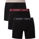 Calvin Klein Set van 3 boxershorts voor heren (verpakking van 3), B- zwart, Tawny Port, Bruinvis Wbs