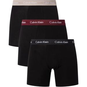 Calvin Klein Set van 3 boxershorts voor heren (verpakking van 3), B- zwart, Tawny Port, Bruinvis Wbs