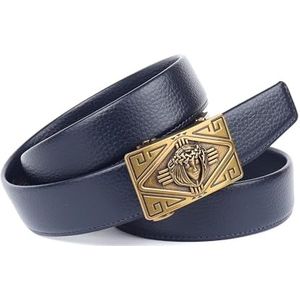 Anthoni Crown Automatische leren riem voor heren, Donkerblauw
