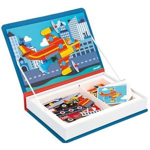 Janod Magneti'Book Brandweer - magnetisch educatief spel met 60 magneten + 18 sjablonen - FSC-speelgoed van karton met behendigheid en creativiteit - vanaf 3 jaar, meerkleurig (Juratoys J02583)