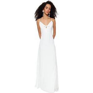 Trendyol Trendyol Dames A-lijn Regular Fit Woven Evening Dress Trendyol Dames A-lijn Regular Fit Geweven Avondjurk Dames, ECRU