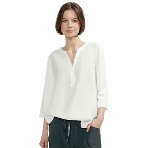 Cecil B344592 Damesblouse met materiaalmix, Vanilla Wit