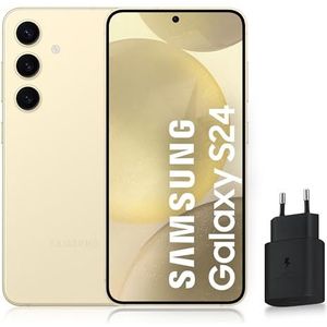 SAMSUNG GALAXY S24, Smartphone Android 5G, 128 Go, Chargeur secteur rapide 25W inclus [Exclusivité Amazon], Smartphone déverrouillé, Crème, Version FR