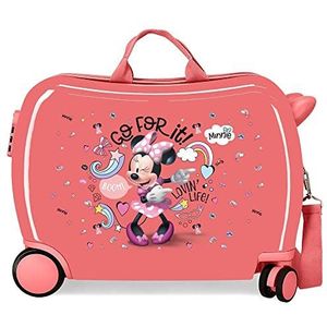 Disney Minnie Lovin Life Koffer voor kinderen, roze, 50 x 39 x 20 cm, harde schaal, ABS, zijcombinatiesluiting, 34 l, 1,8 kg, 4 wielen, handbagage, roze, kinderkoffer