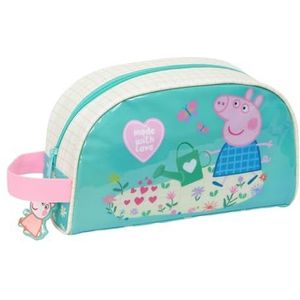 Peppa Pig Pretty Flowers: grote toilettas voor kinderen, aanpasbaar aan de trolley, ideaal voor kinderen van 5 tot 14 jaar, comfortabel en veelzijdig, kwaliteit en sterkte, 26 x 16 x 9 cm,, mint
