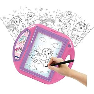 Lexibook Eenhoorn tekenprojector, 4 stempels, 10 sjablonen, verlicht display, 1 pen inbegrepen, artistiek en creatief speelgoed voor meisjes en jongens, roze/paars, CR310UNI