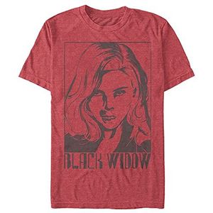 Marvel Tie Dye Widow Heren T-Shirt Rood Gemeleerd S, Rood gemêleerd