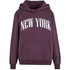 Mister Tee New York Sweat à capuche duveteux pour femme Violet Taille S, Plumpurple, S