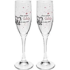 Sheepworld 48573 champagneglazen schat 20 cl cadeauset voor bruiloft, Valentijnsdag
