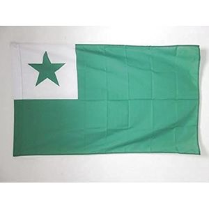 AZ FLAG Esperanto vlag 90 x 60 cm – vlag van de internationale tong 60 x 90 cm vlaggenschede voor vlaggenstok