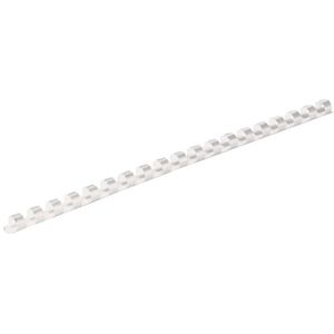 Fellowes bindruggen, plastic, pak van 25 stuks - 6 mm, wit - Voor 1-20 vellen