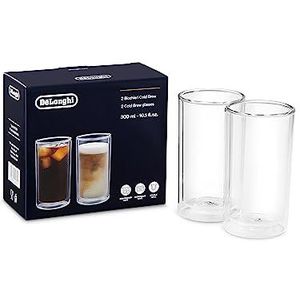 De'Longhi Cold Brew DLSC325 Thermoglas, dubbelwandig, vaatwasmachinebestendig, inhoud 300 ml, ideaal voor warme en koude dranken, 2 stuks