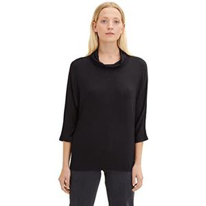 TOM TAILOR Dames T-Shirt 14482 - Deep Black, L, 14482, Deep Black