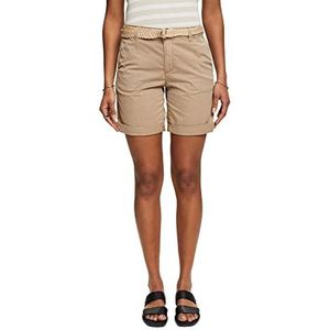 ESPRIT Met riem, bermuda shorts voor dames, Taupe