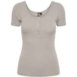 PIECES Pckitte Ss Top Noos Bc T-shirt voor dames, Zilvergrijs