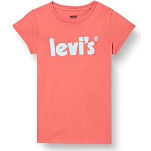 Levi's Kids Lvg Basic T-shirt voor meisjes met poster, Mineraal rood.