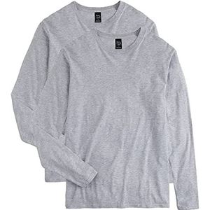 Hanes L/S Nano-TL/S Nano-TL/S Nano-t L/S Nano-TL/S Nano-TL/S Nano-TL/S T-shirt à manches longues Premium (lot de 2) Homme, Gris (Light Steel), S