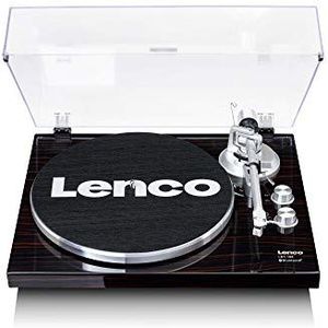 Lenco LBT-188 draaitafel vinyl – bluetooth-draaitafel – riemaandrijving – 2 snelheden 33 & 45 omw/min – anti-skating – vinyl in MP3 – donkerbruin, LBT-188 WA, walnoot
